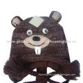 Animal hats with micro-soft fleece lining for winter, big brown bear design